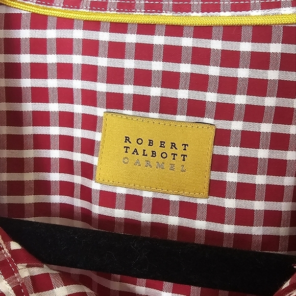 Robert Talbott Carmel Red White Plaid Button Down Long Sleeve Shirt Size L Large - Picture 2 of 12